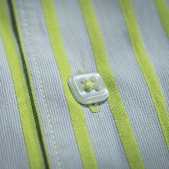 Stone Rose Lime Green White Casual Button-Up Shirt - Picture 6 of 8